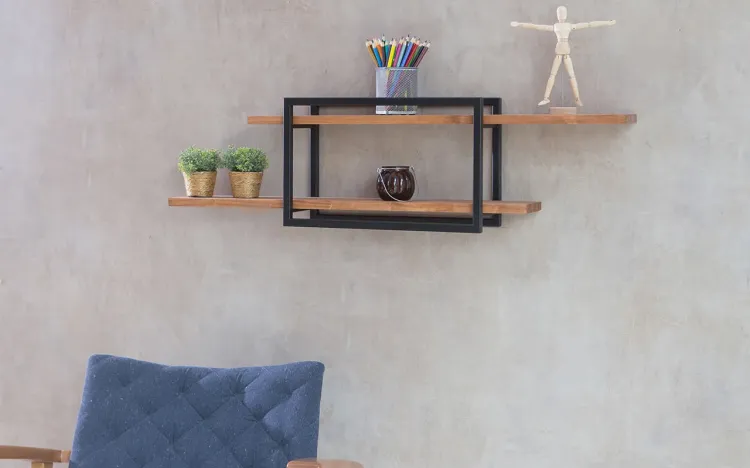NICHO PARA BANHEIRO BREATHE RETÂNGULAR HORIZONTAL PRETO COM STAIN NOZES