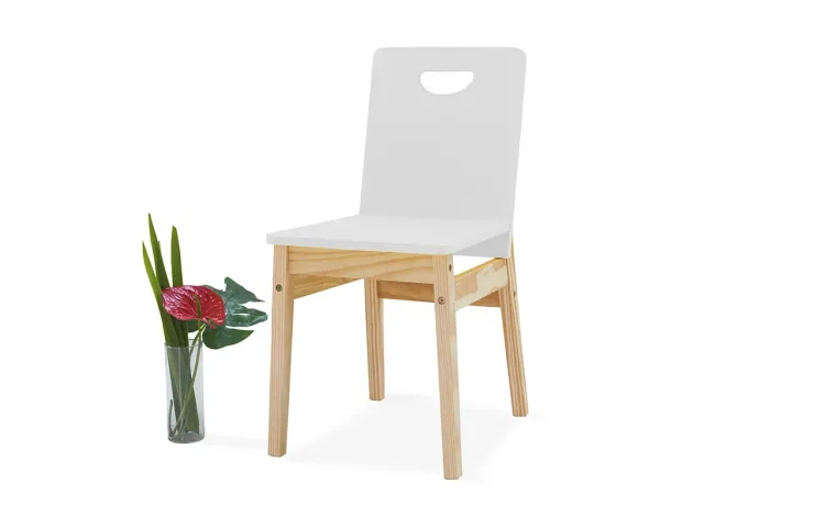CADEIRA SALA DE JANTAR TUCUPI ACABAMENTO STAIN NATURAL E LACA BRANCO 40X51X81CM
