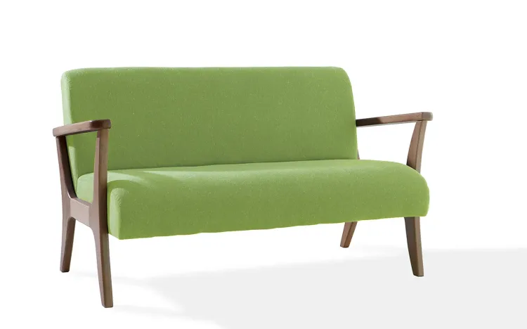 SOFÁ 2 LUGARES PARA SALA RÉGIA VERNIZ CAPUCCINO TEC.942 VERDE 