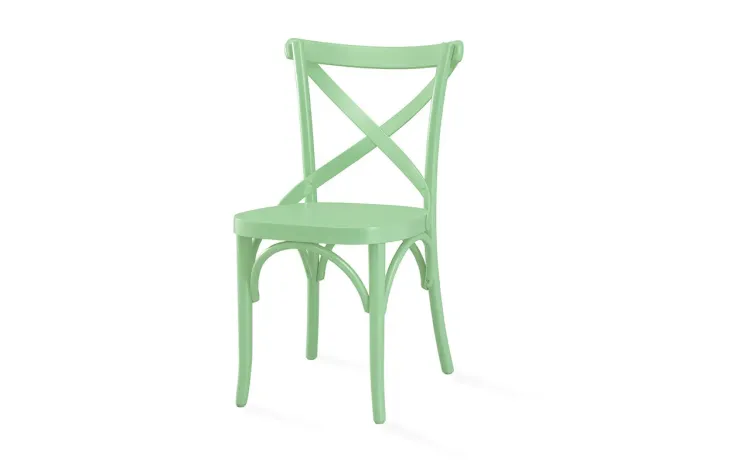 CADEIRA X DE MADEIRA TORNEADA COM ENCOSTO ANATÔMICO MADELEINE LACA VERDE SÁLVIA 50x54,5x86 CM