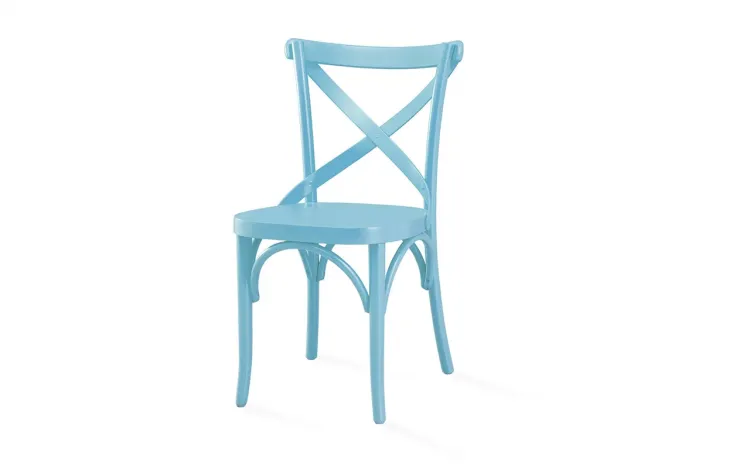 CADEIRA MODERNA DE MADEIRA MADELEINE LACA AZUL BEBÊ 50x54,5x86 CM