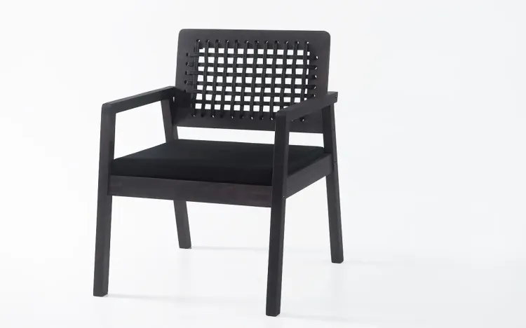 BANCO PARA JARDIM DE MADEIRA TRAMA DE CORDA PRETA 61X61,5X79CM STAIN PRETO
