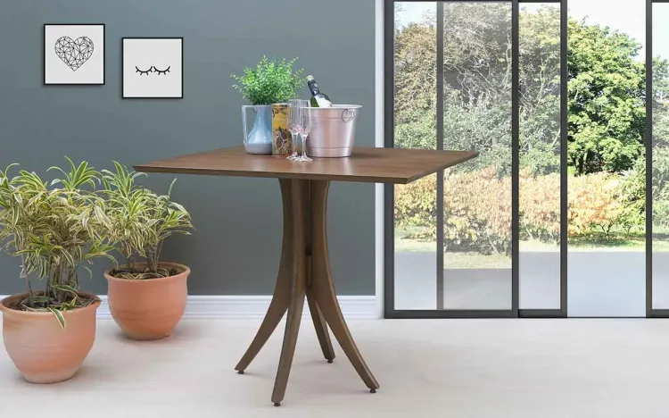 MESA PARA RESTAURANTE QUADRADA JULIETTE 90X90X77CM NOGUEIRA