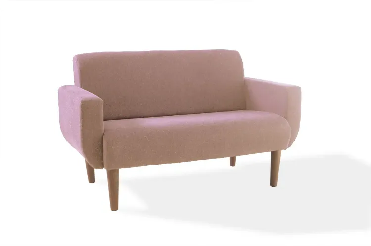SOFÁ 2 LUGARES PARA QUARTO LIRIO VERNIZ AMENDOA TECIDO 169B ROSA 140X76X83CM