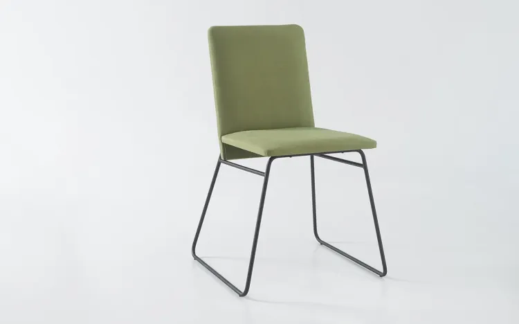CADEIRA ESTOFADA DE METAL BEND BEND 07 E TEC. 121 ALGODÃO VERDE MUSGO 51X51X81 CM
