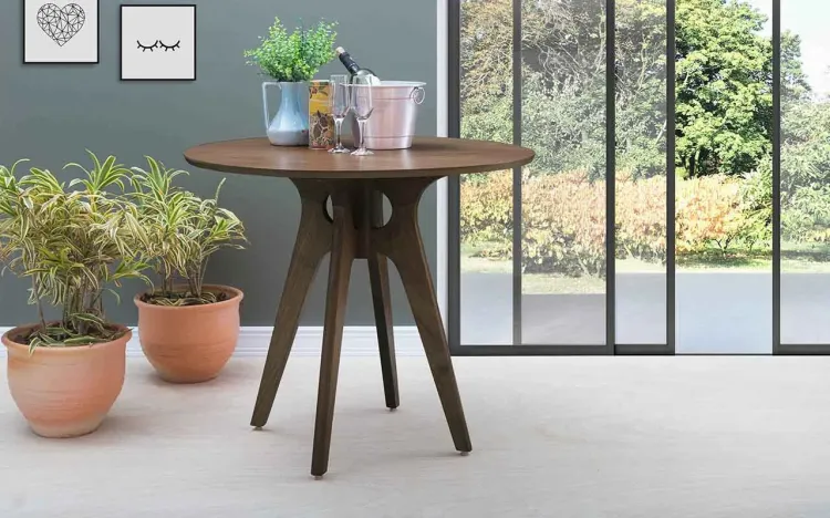 MESA PARA JANTAR REDONDA BIANCHI 90X77CM NOGUEIRA