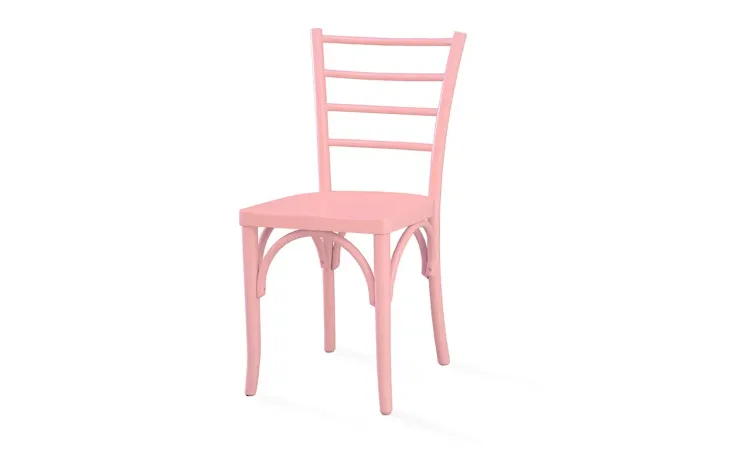 CADEIRA DE MADEIRA TIPO RESTAURANTE CHARLOTTE LACA ROSA BEBÊ 40,5x49x88 CM