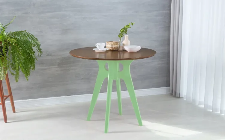 MESA DE JANTAR REDONDA BIANCHI 90X77CM VERDE SÁLVIA E CAPUCCINO