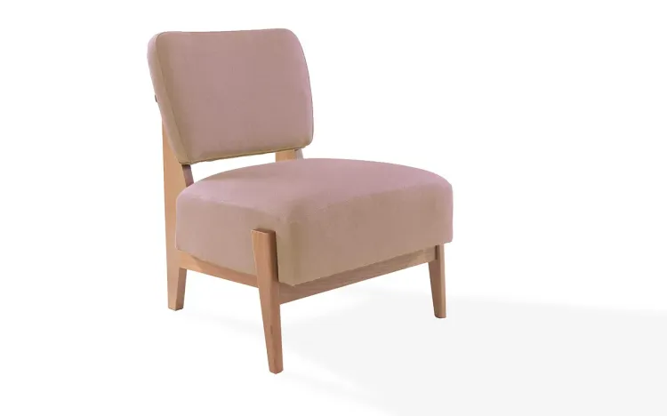 POLTRONA SEM BRAÇOS ROSA SAMAMBAIA VERNIZ AMENDOA TEC.169B  67x66x82 CM