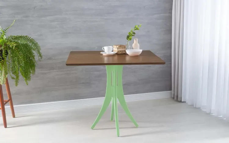 MESA QUADRADA PARA JANTAR JULIETTE 90X90X77CM CAPUCCINO E VERDE SÁLVIA