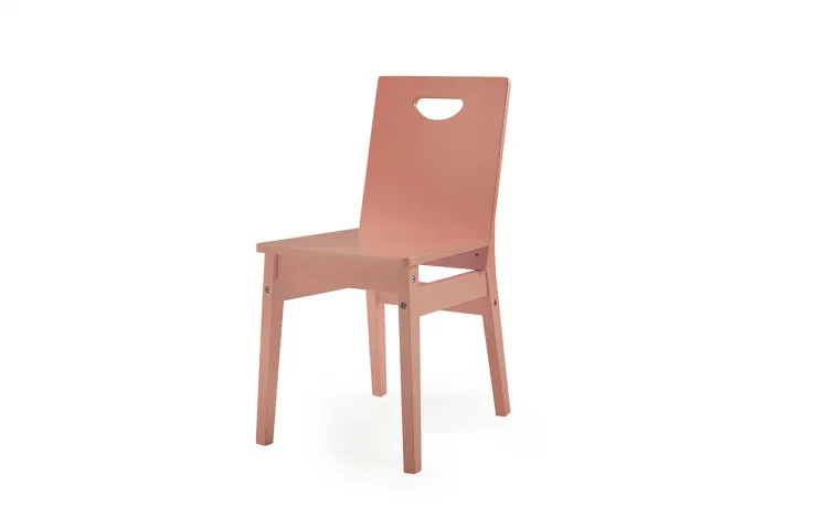CADEIRA SALA DE JANTAR DE MADEIRA TUCUPI LACA ROSA CORAL 40X51X81CM