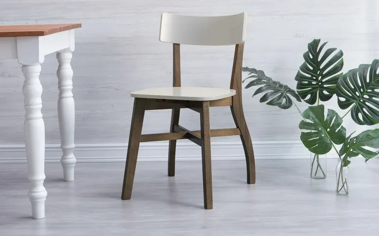 CADEIRA DE MESA DE JANTAR BELLA CAPUCCINO E OFF WHITE 44X51X82 CM