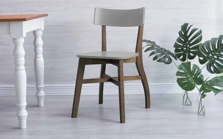 CADEIRA DE MESA DE JANTAR BELLA CAPUCCINO E CINZA CONCRETO 44X51X82 CM