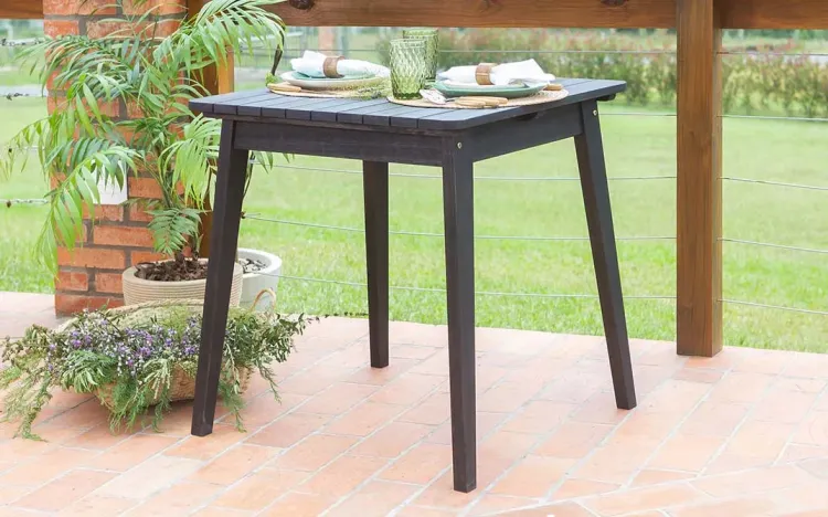 MESA PARA ÁREA GOURMET PEQUENA HOLZ 73X70X76 CM COR PRETA
