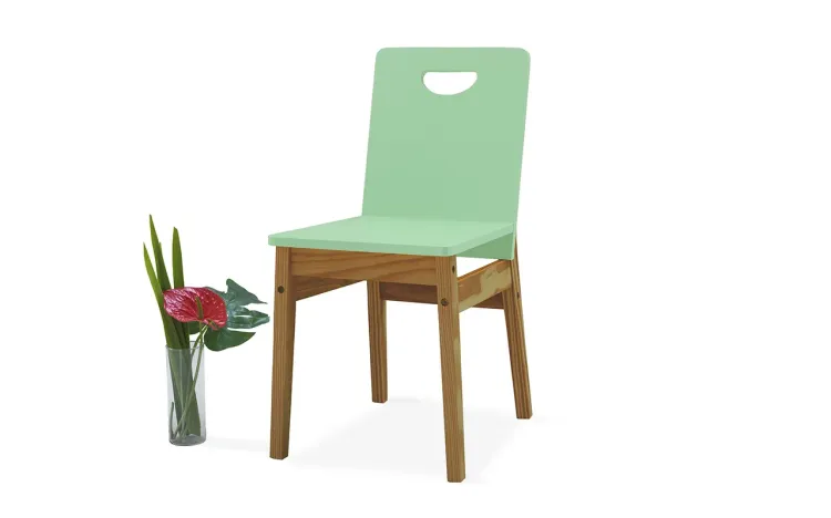 CADEIRA DE MESA DE JANTAR TUCUPI ACABAMENTO STAIN NÓZES E VERDE SÁLVIA 40X51X81CM 