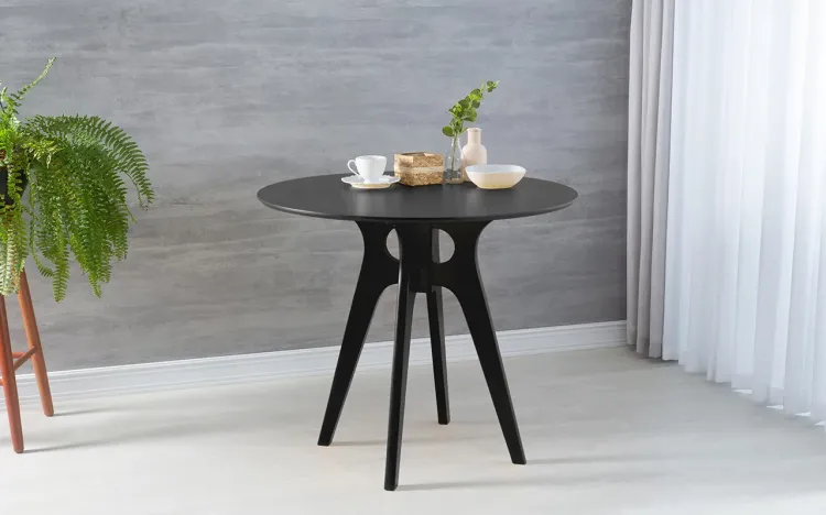 MESA PARA RESTAURANTE REDONDA BIANCHI LACA PRETA 90X77CM