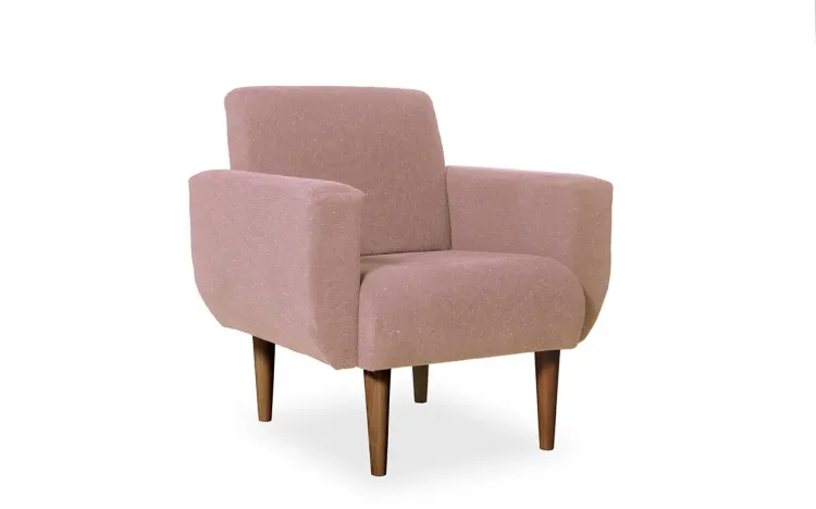 POLTRONA PARA QUARTO ROSA VERNIZ CAPUCCINO TEC 169B LIRIO 80X76X84 CM
