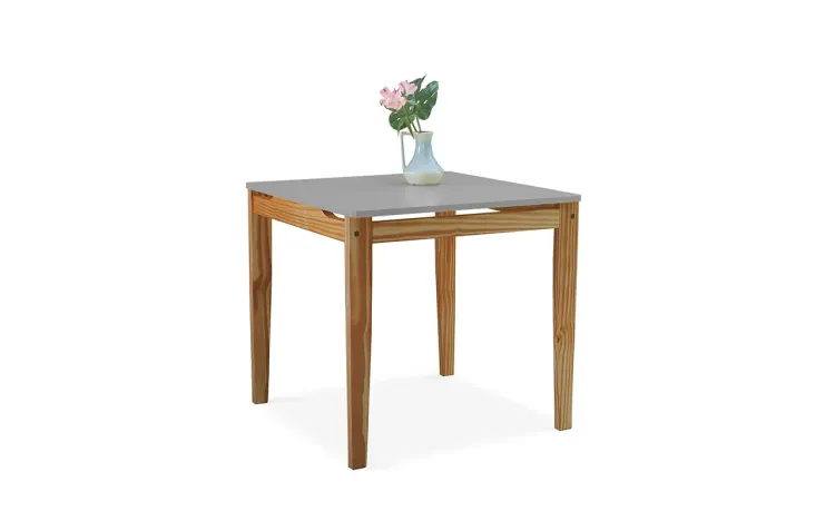 MESA DE JANTAR TUCUPI ACABAMENTO STAIN NÓZES E CINZA CONCRETO 80X80X76 CM 
