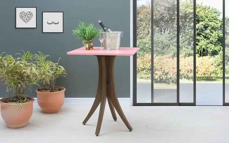 MESA PARA APARTAMENTO PEQUENO QUADRADA JULIETTE 60X60X77CM NOGUEIRA E ROSA BEBÊ