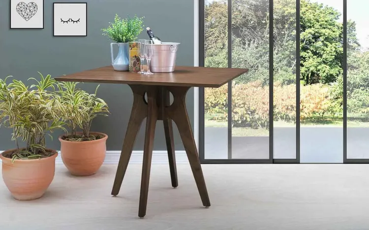 MESA DE JANTAR 4 CADEIRAS QUADRADA BIANCHI 90X90X77CM NOGUEIRA