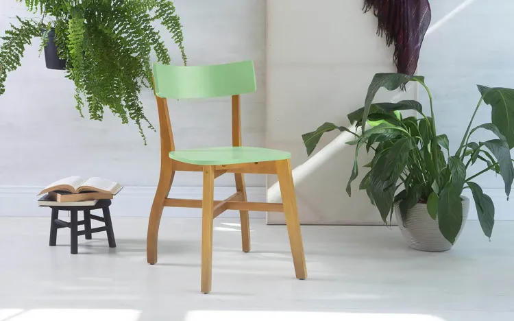 CADEIRA PARA MESA DE JANTAR BELLA AMÊNDOA E VERDE SÁLVIA 44X51X82 CM
