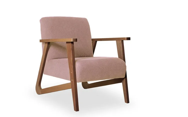 POLTRONA PARA SALA LIS VERNIZ CAPUCCINO TEC.169B ROSA 72X81X81 CM