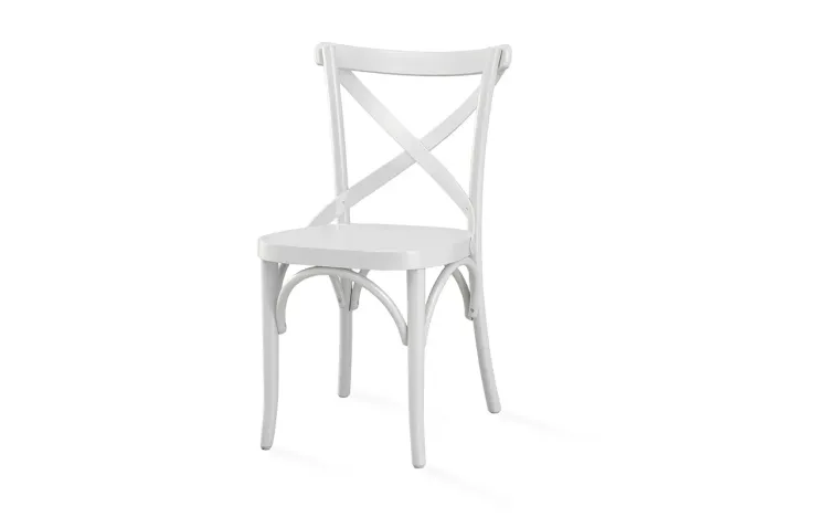 CADEIRA X PARA BAR DE MADEIRA MACIÇA LACA BRANCA MADELEINE 50x54,5x86 CM
