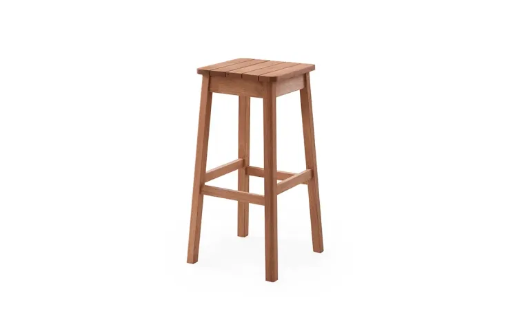 BANQUETA ALTA DE MADEIRA HOLZ 39,5x39,5x74 CM STAIN CASTANHEIRA
