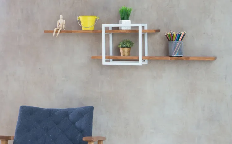 NICHO PARA QUARTO BREATHE QUADRADO BRANCO COM STAIN NOZES