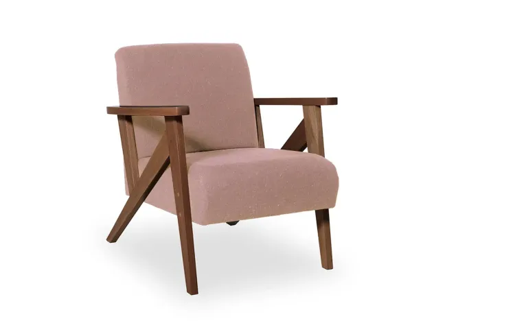 POLTRONA MODERNA ANIS VERNIZ CAPUCCINO TEC.169B ROSA 72X76X85 CM