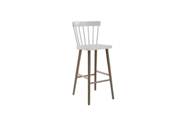 BANQUETA ALTA PARA RESTAURANTE DE MADEIRA FOLK VERNIZ CAPUCCINO E OFF WHITE 45x46x105CM