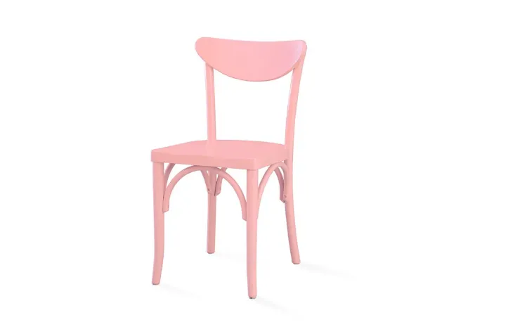 CADEIRA JANTAR DE MADEIRA AMÉLIE LACA ROSA BEBÊ 44,5x45x81 CM