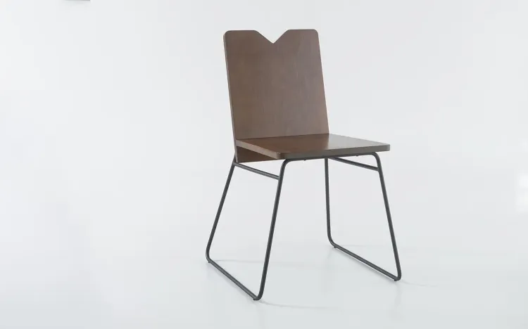 CADEIRA DE METAL E MADEIRA BEND 05 VERNIZ CAPUCCINO 51X51X81 CM