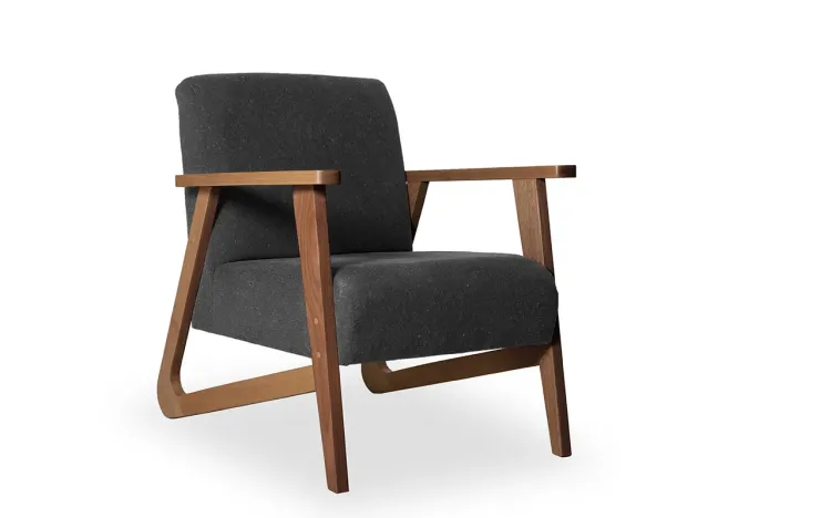 POLTRONA DE SALA LIS VERNIZ CAPUCCINO TEC.999 PRETO 72X81X81 CM