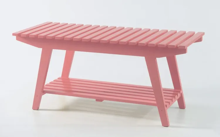 BANCO SAPATEIRA PARA HALL DE ENTRADA BUIAH LACA ROSA CORAL 100X40X45CM