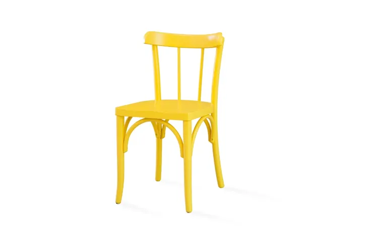 CADEIRA PARA SALA DE JANTAR DE MADEIRA LACA AMARELA JUSTINE 43x47,5x78,5 CM