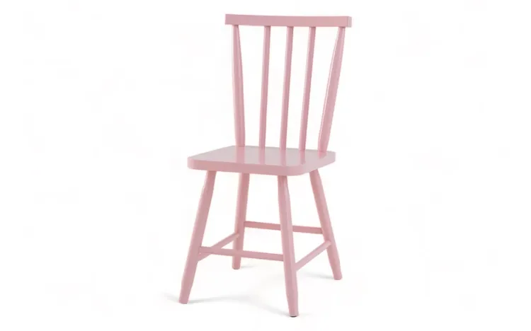 CADEIRA DE JANTAR TORNEADA MIMO LUX ROSA BEBÊ 39X44,5X86CM