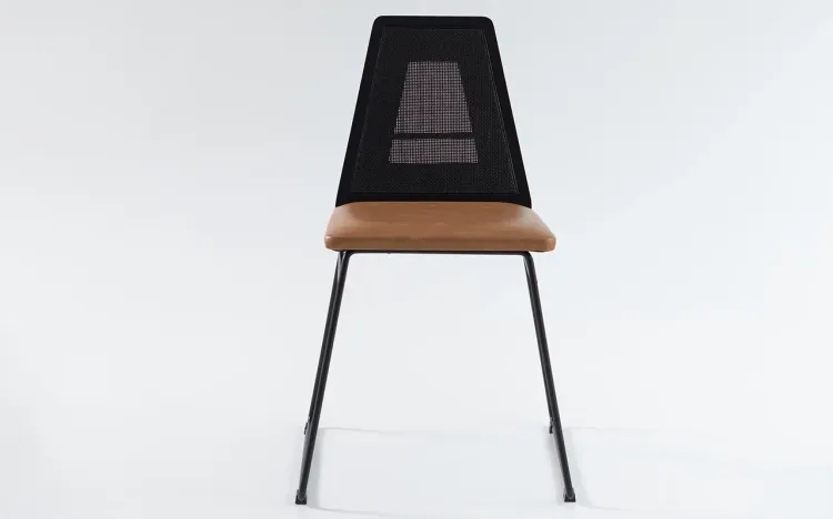 CADEIRA DE METAL COM PALHINHA PRETA BEND 02 LACA PRETO E TEC. 004 ALGODÃO PRETO 51X51X81 CM
